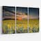 Designart - Sunflower Sunset with Cloudy Sky - Large Landscape Canvas Art